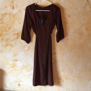Midi Dress reddish brown
